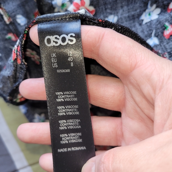 Asos Wide Leg Flounce Floral Jumpsuit, GUC, Size 8 - Picture 8 of 10